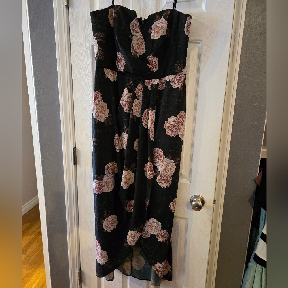 City Chic high low strapless floral dress size 14 or XS